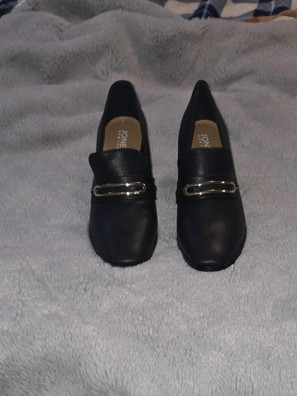 Jones New York Black Loafers with Gold Hardware - Never Worn